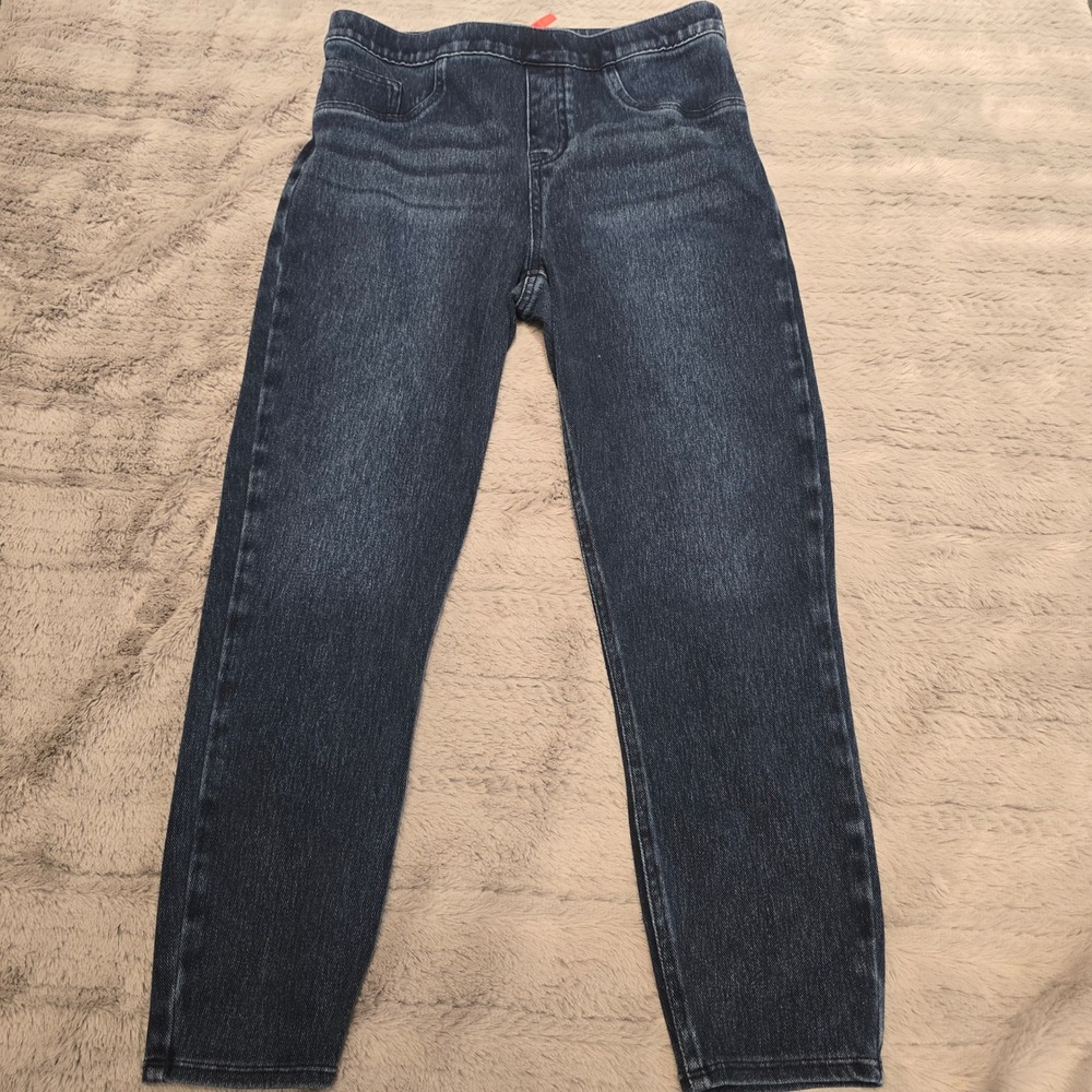 Spanx Jean-ish Ankle Leggings Dark‎ Wash Denim Pull On Large L/G Petite 29×23